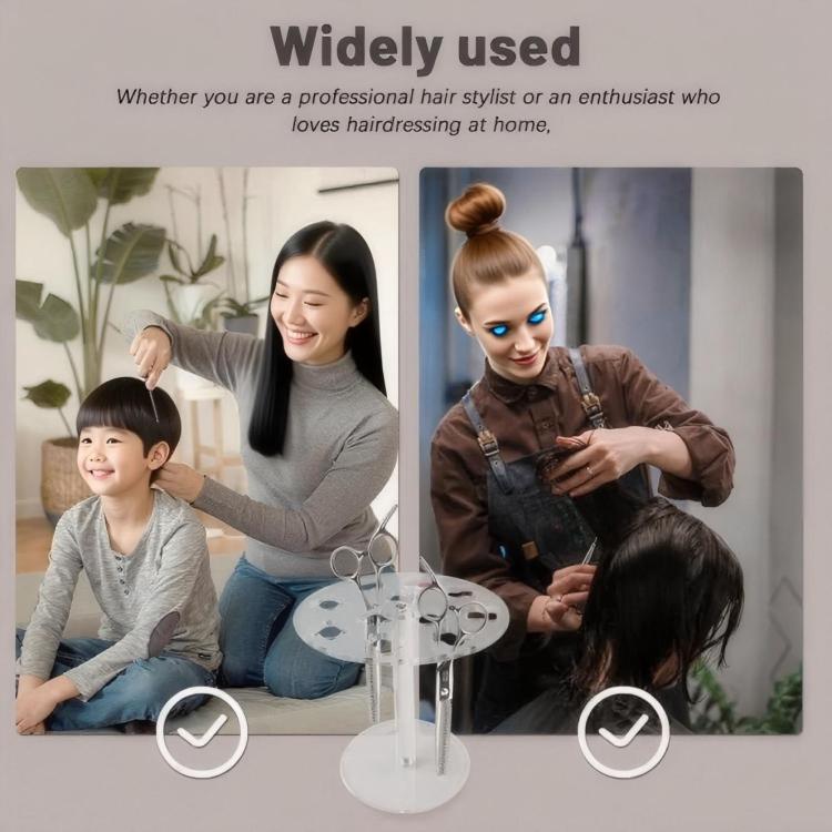 11-Hole Acrylic Wall-Mounted Scissor Barber Tool Storage Display Stand, 1pc, 2pcs