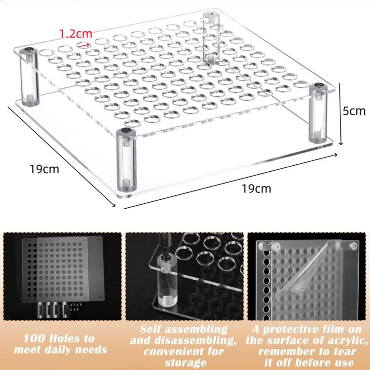 100-Hole Acrylic Paint Brush Holder and Pen Storage Stand, YX176