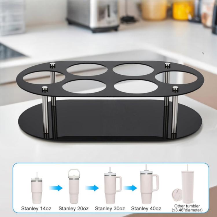 Desktop Water Bottle Storage Stand, YX174 Black, YX174 Transparent