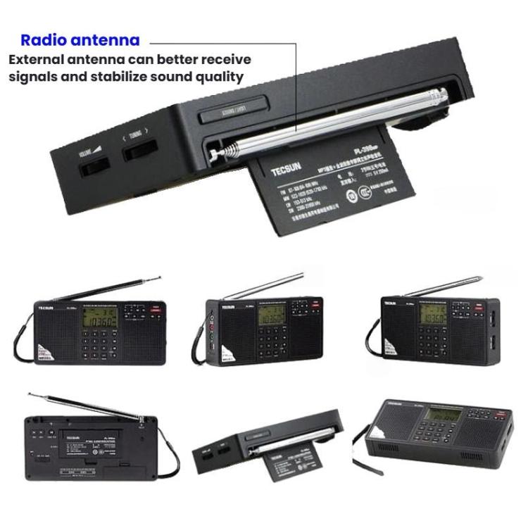 TECSUN PL-398MP Stereo Portable Full-Band Digital Tuning Radio Support SD Card Playback, PL-398MP