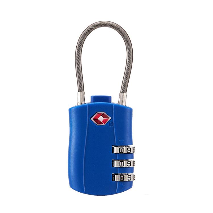 TSA Approved Luggage Lock 3-Digit Combination Lock With Plastic Body Anti-Theft Steel Cable For Suitcases Travel Bags