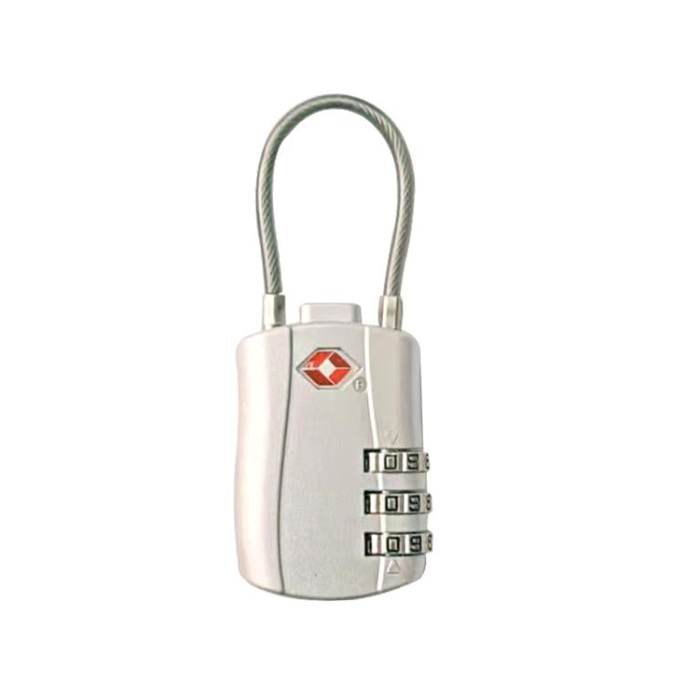 TSA Approved Luggage Lock 3-Digit Combination Lock With Plastic Body Anti-Theft Steel Cable For Suitcases Travel Bags