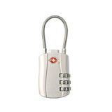 TSA Approved Luggage Lock 3-Digit Combination Lock With Plastic Body Anti-Theft Steel Cable For Suitcases Travel Bags