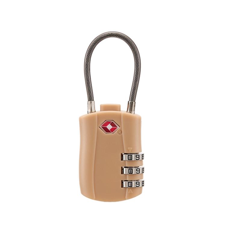 TSA Approved Luggage Lock 3-Digit Combination Lock With Plastic Body Anti-Theft Steel Cable For Suitcases Travel Bags