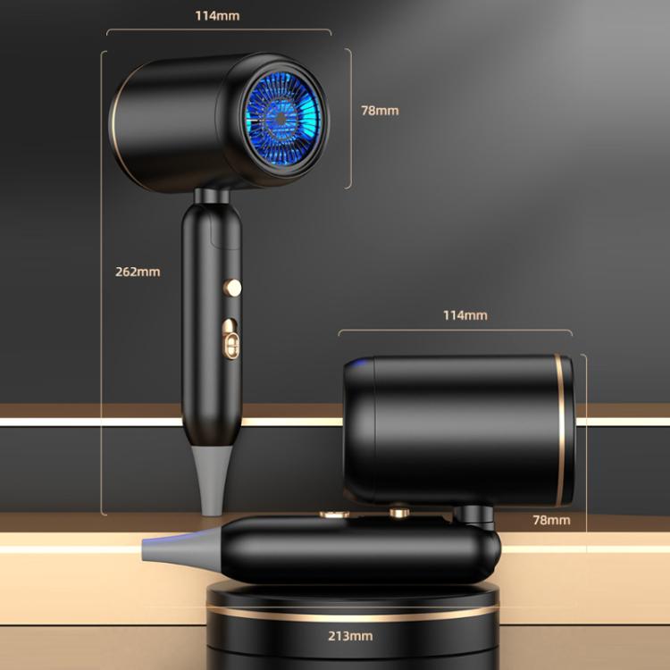 1800W Portable Folding High-Speed Constant-Temperature Hair Dryer, Black + Air Collector Nozzle, White + Air Collector Nozzle, Black + Air Collector Nozzle + Large Air Hood, White + Air Collector Nozzle + Large Air Hood