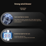 1800W Portable Folding High-Speed Constant-Temperature Hair Dryer, Black + Air Collector Nozzle, White + Air Collector Nozzle, Black + Air Collector Nozzle + Large Air Hood, White + Air Collector Nozzle + Large Air Hood