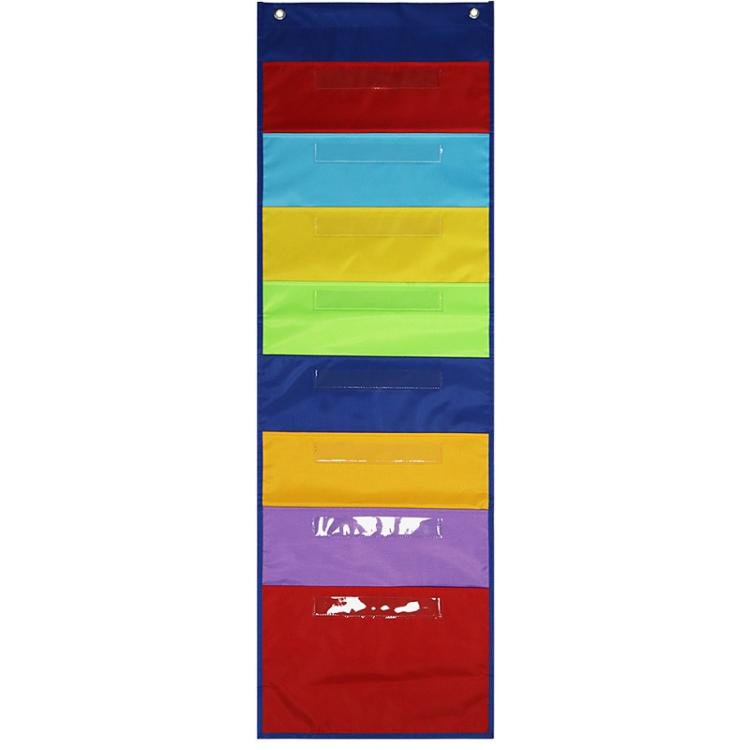 Rainbow File Book Magazine Storage Wall Mount Bag, 8 Pockets