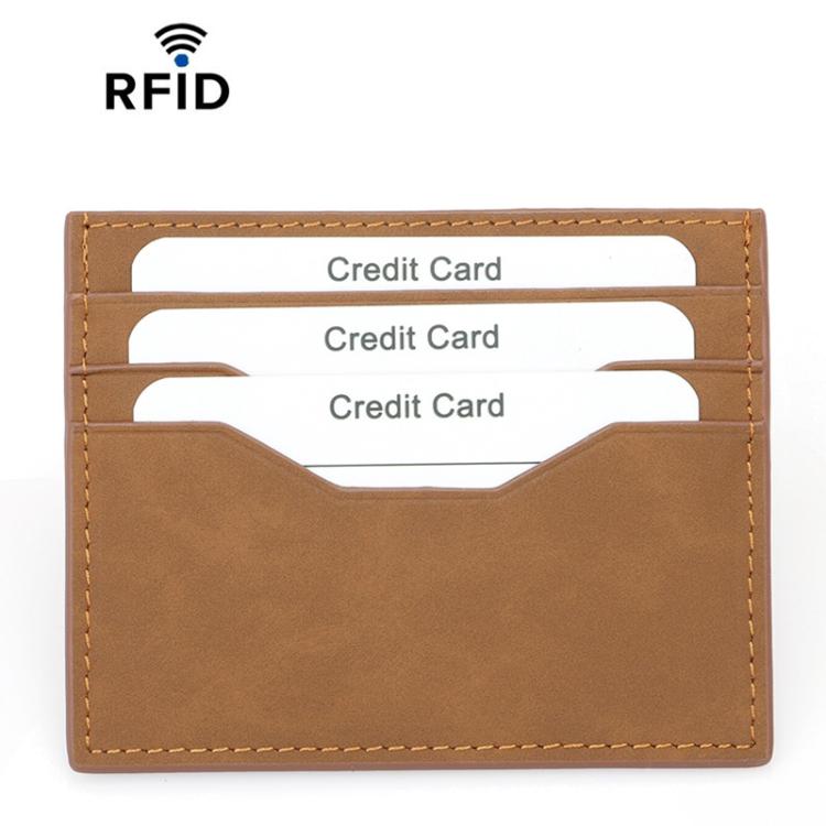 RFID Retro Minimalist Small Card Wallet Edge-Painted Card Case