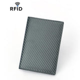 TQ-313 RFID Multi-Card Slot Wallet Unisex Boarding Pass Protector Passport Organizer Bag, Carbon Fiber Pattern Black, Carbon Fiber Pattern Blue, Crosshatch Black, Plain Black