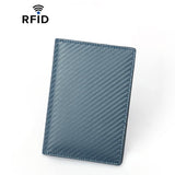 TQ-313 RFID Multi-Card Slot Wallet Unisex Boarding Pass Protector Passport Organizer Bag, Carbon Fiber Pattern Black, Carbon Fiber Pattern Blue, Crosshatch Black, Plain Black