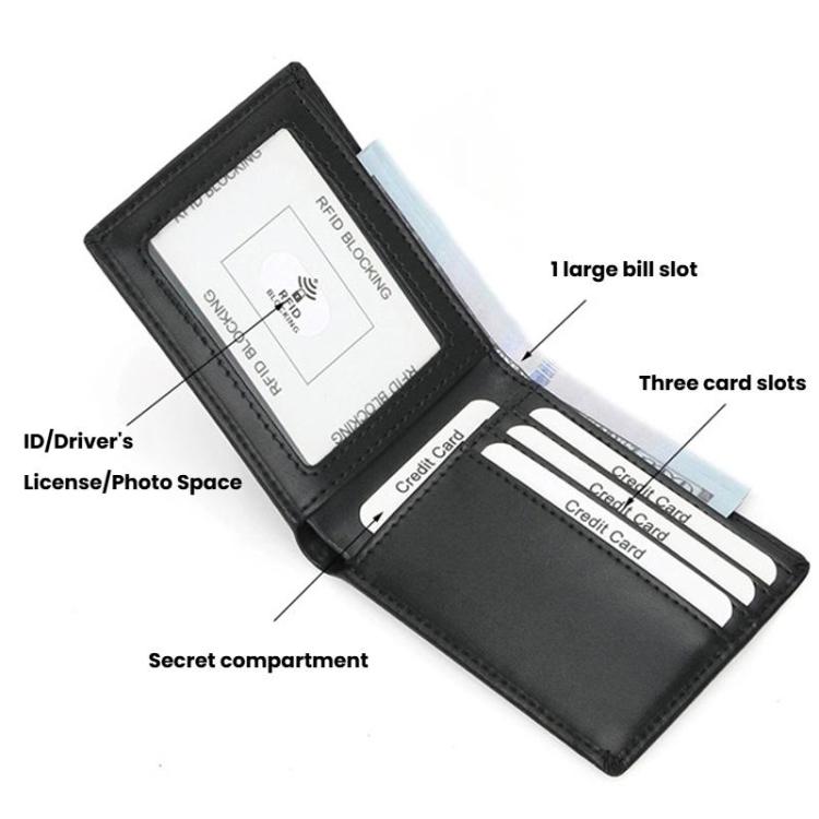 RFID Anti-Skimming Short Style Billfold Men Plain Weave Wallet, CQ-501 Ultrafiber Black, CQ-501 Ultrafiber Brown, CQ-501 Ultrafiber Coffee, YP-239 Leather Black
