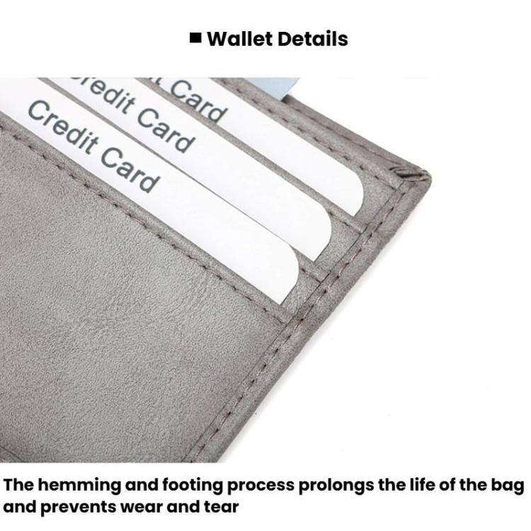 CQ-502 RFID Anti-Skimming Retro Men Wallet Lightweight Billfold