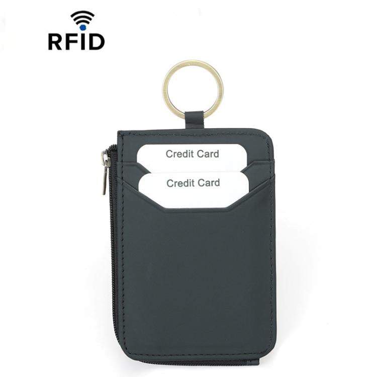 CQ-522 Zippered Coin Card Wallet RFID Anti-Skimming ID Card Case, Leather Black, Microfiber Black, Microfiber Brown, Microfiber Coffee, Microfiber Red