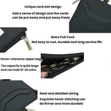 CQ-522 Zippered Coin Card Wallet RFID Anti-Skimming ID Card Case, Leather Black, Microfiber Black, Microfiber Brown, Microfiber Coffee, Microfiber Red
