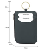 CQ-522 Zippered Coin Card Wallet RFID Anti-Skimming ID Card Case, Leather Black, Microfiber Black, Microfiber Brown, Microfiber Coffee, Microfiber Red