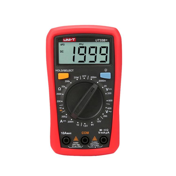 Palm Size Multimeter With Backlit LCD Display, 600V 10A AC/DC Voltage Tester, UNI-T UT33A+, UNI-T UT33B+, UNI-T UT33C+, UNI-T UT33D+