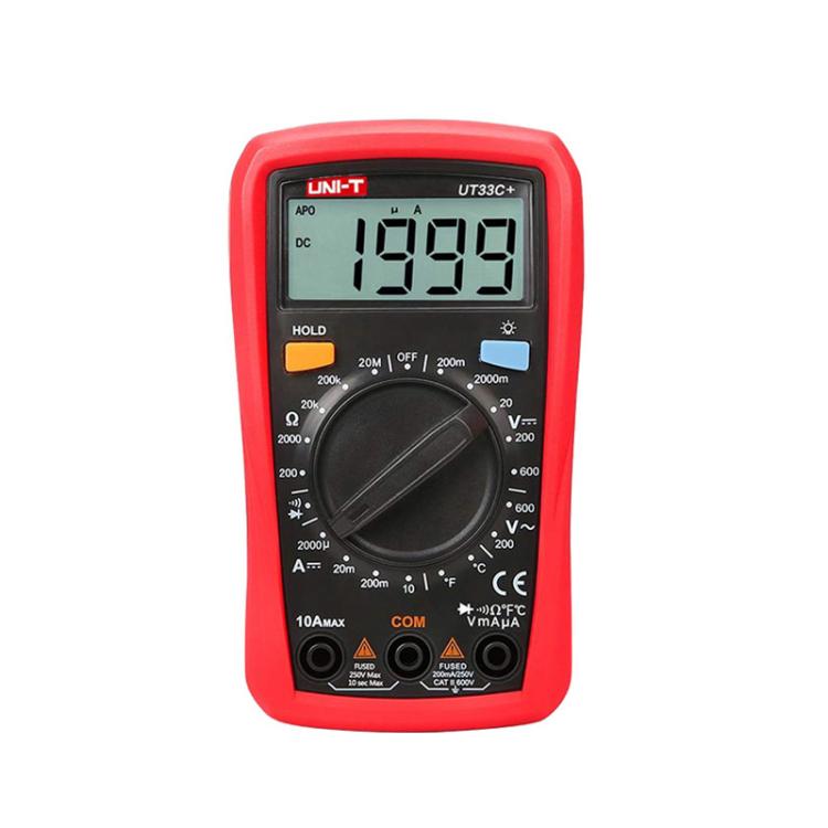 Palm Size Multimeter With Backlit LCD Display, 600V 10A AC/DC Voltage Tester, UNI-T UT33A+, UNI-T UT33B+, UNI-T UT33C+, UNI-T UT33D+