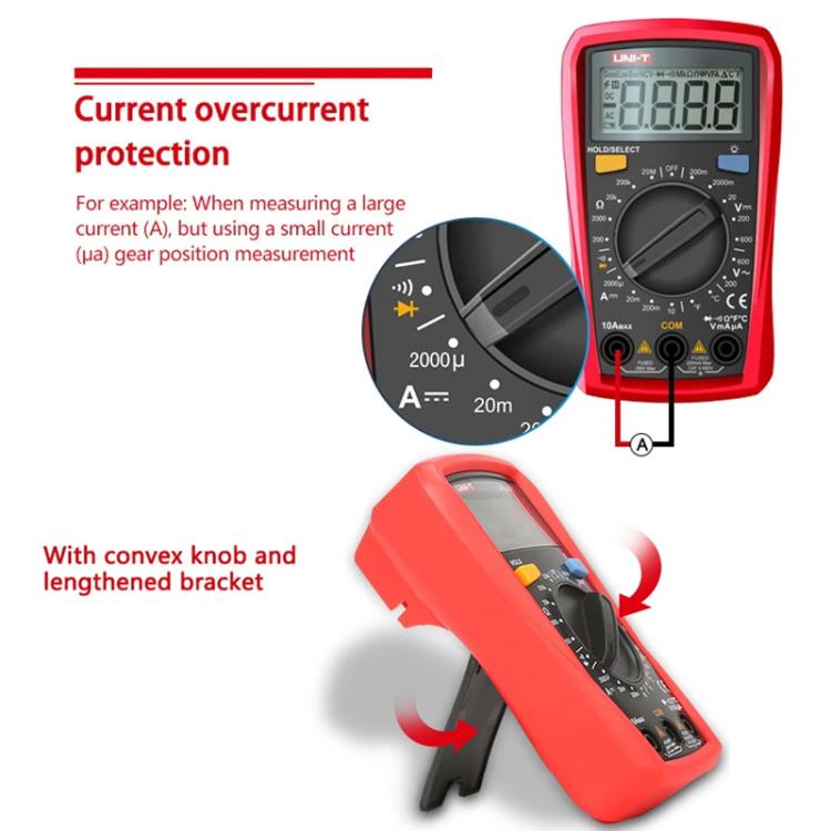 Palm Size Multimeter With Backlit LCD Display, 600V 10A AC/DC Voltage Tester, UNI-T UT33A+, UNI-T UT33B+, UNI-T UT33C+, UNI-T UT33D+