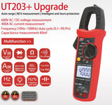 True RMS Auto-Ranging Digital Clamp Meter 400A AC/DC With NCV, Backlit LCD, Live Wire Detection & Data Hold, UNI-T UT203+