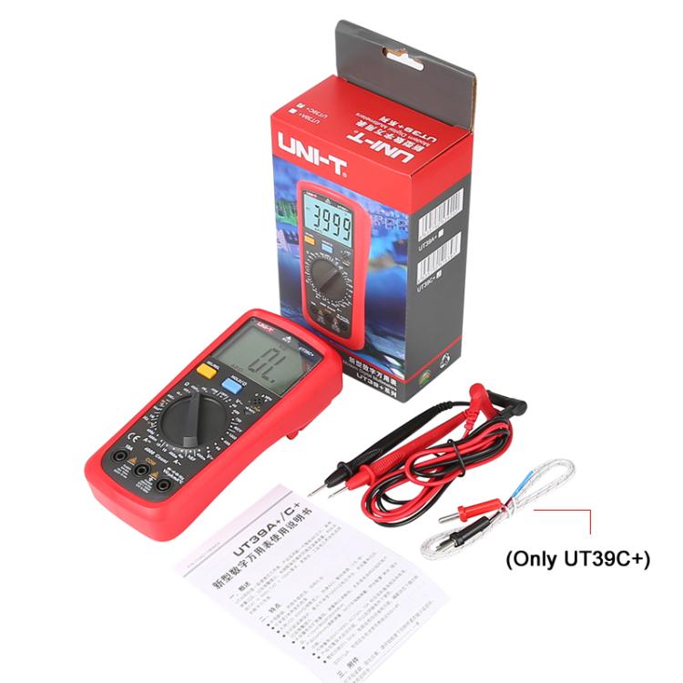 Digital Multimeter 1000V DC/750V AC Voltage, 10A Current Tester, UNI-T UT39A+, UNI-T UT39C+