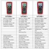 Digital Multimeter 1000V DC/750V AC Voltage, 10A Current Tester, UNI-T UT39A+, UNI-T UT39C+