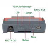 5300ACT 5 Inch HD Surveillance Tester Analog/Coaxial AHD/TVI/CVI Supports 8MP Engineering Tool, US Plug, EU Plug, UK Plug, AU Plug
