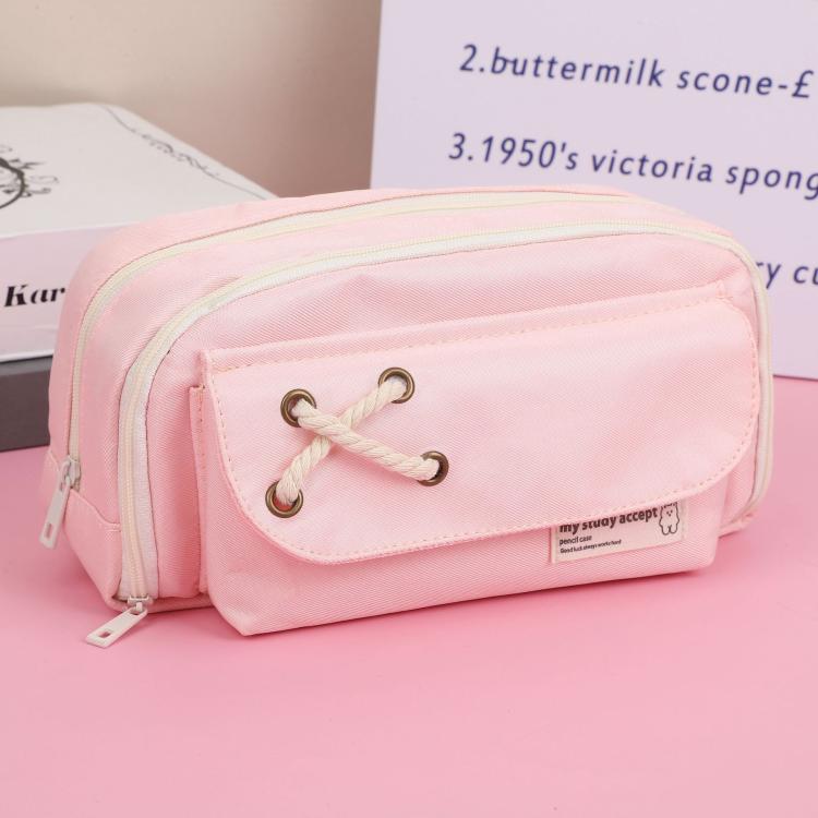 Simple Large Capacity Drawstring Pen Pouch Student Pencil Case