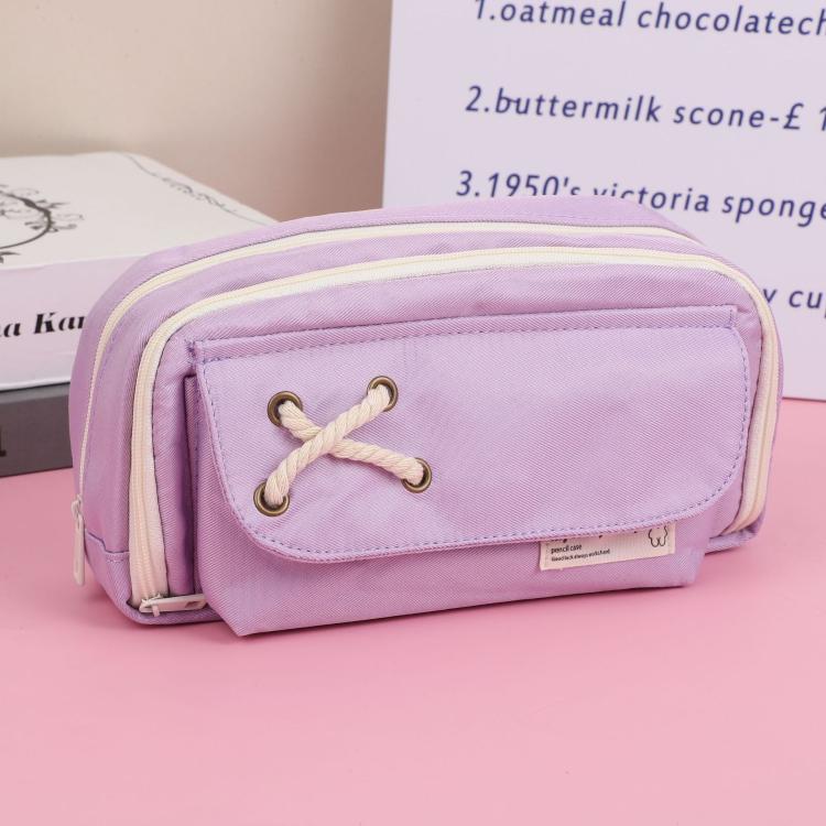 Simple Large Capacity Drawstring Pen Pouch Student Pencil Case