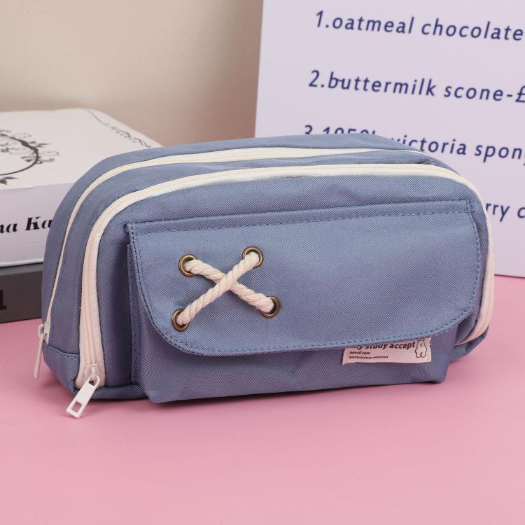 Simple Large Capacity Drawstring Pen Pouch Student Pencil Case