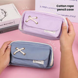 Simple Large Capacity Drawstring Pen Pouch Student Pencil Case