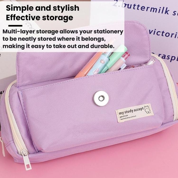 Simple Large Capacity Drawstring Pen Pouch Student Pencil Case