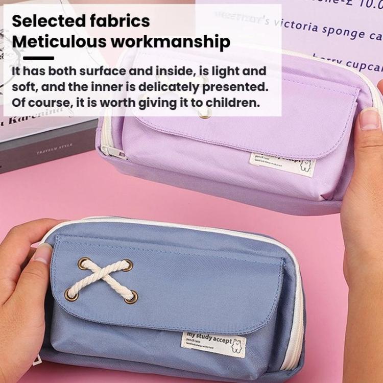 Simple Large Capacity Drawstring Pen Pouch Student Pencil Case