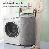 Foldable Rolling Laundry Hamper with Wheels & Straps Large Capacity Collapsible Clothes Basket