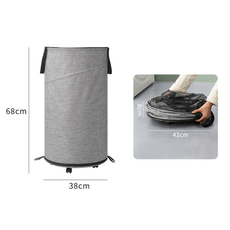 Foldable Rolling Laundry Hamper with Wheels & Straps Large Capacity Collapsible Clothes Basket