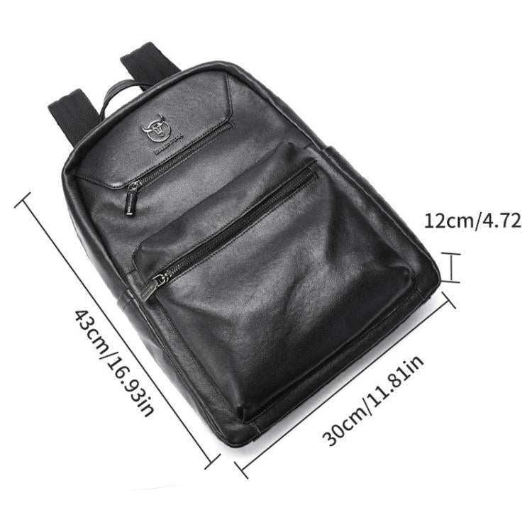 BULL CAPTAIN 606 Men Retro Leather Backpack Multi-Functional Laptop Bag