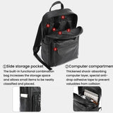 BULL CAPTAIN 606 Men Retro Leather Backpack Multi-Functional Laptop Bag