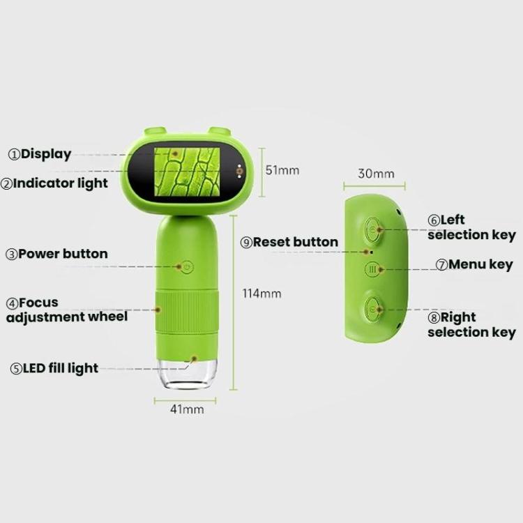 Cartoon HD Children Digital Electronic Microscope With Screen Handheld Portable Magnifier, CM4