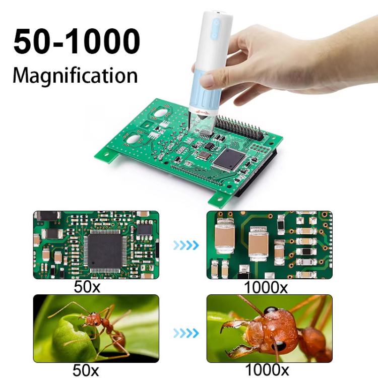 50-1000X Portable WiFi Digital Microscope Wireless HD Magnifier For Kids, CM2-Z13