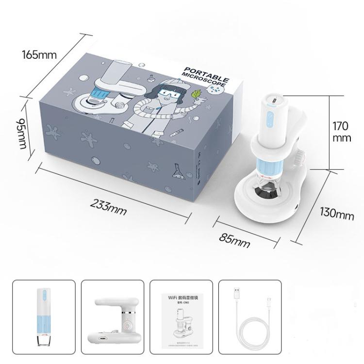 50-1000X Portable WiFi Digital Microscope Wireless HD Magnifier For Kids, CM2-Z13