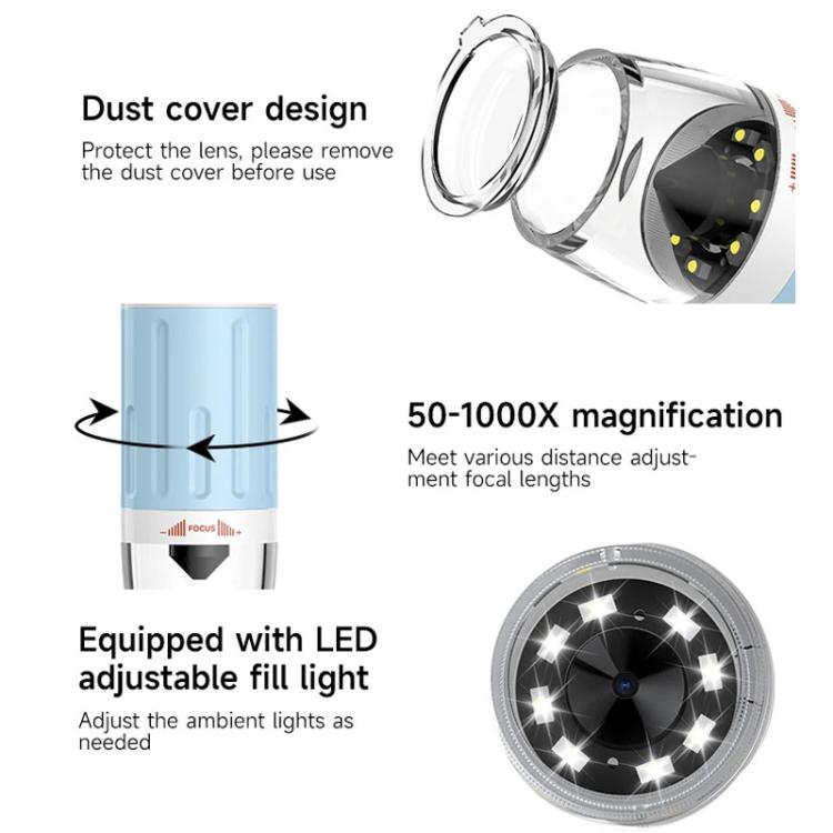 50-1000X Portable WiFi Digital Microscope Wireless HD Magnifier For Kids, CM2-Z13