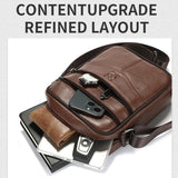 BULL CAPTAIN 8-Inch Vintage Leather Shoulder Bag Crossbody Wallet