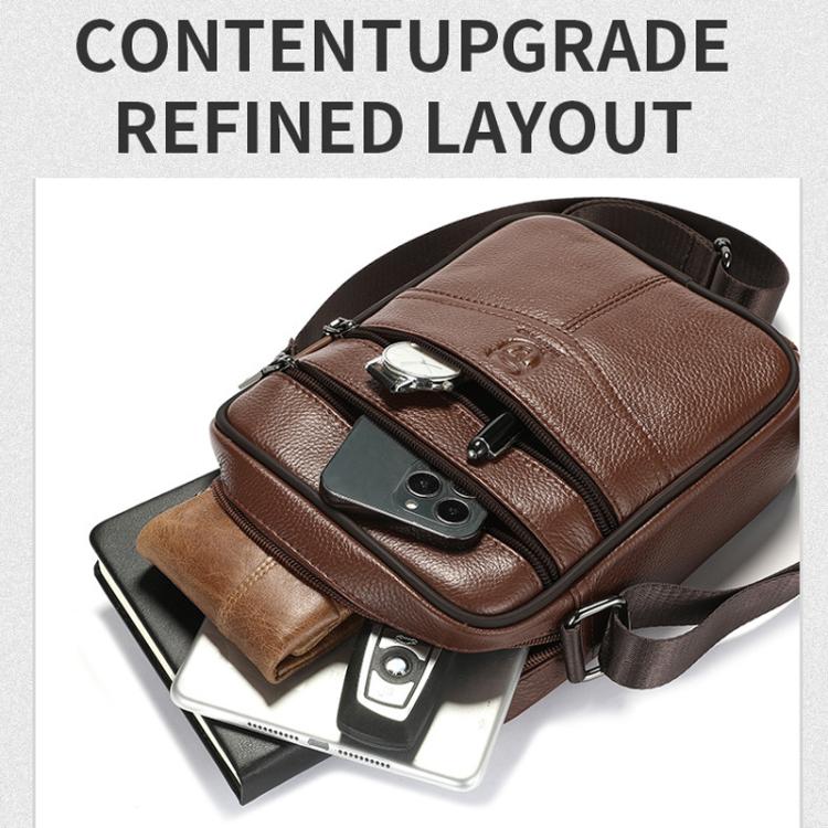 BULL CAPTAIN 8-Inch Vintage Leather Shoulder Bag Crossbody Wallet