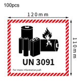 100pcs Logistics Air Freight Carton Sealing Sticker Lithium Battery Label Fragile Label, UN3481: 11x12cm, UN3480: 11x12cm, UN3091: 11x12cm, UN3090: 11x12cm, UN3481: 10x10cm, UN3480: 10x10cm, CAO Air Transport Warning: 11x12cm                           ...