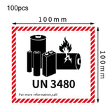 100pcs Logistics Air Freight Carton Sealing Sticker Lithium Battery Label Fragile Label, UN3481: 11x12cm, UN3480: 11x12cm, UN3091: 11x12cm, UN3090: 11x12cm, UN3481: 10x10cm, UN3480: 10x10cm, CAO Air Transport Warning: 11x12cm                           ...