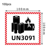 100pcs Logistics Air Freight Carton Sealing Sticker Lithium Battery Label Fragile Label, UN3481: 11x12cm, UN3480: 11x12cm, UN3091: 11x12cm, UN3090: 11x12cm, UN3481: 10x10cm, UN3480: 10x10cm, CAO Air Transport Warning: 11x12cm                           ...