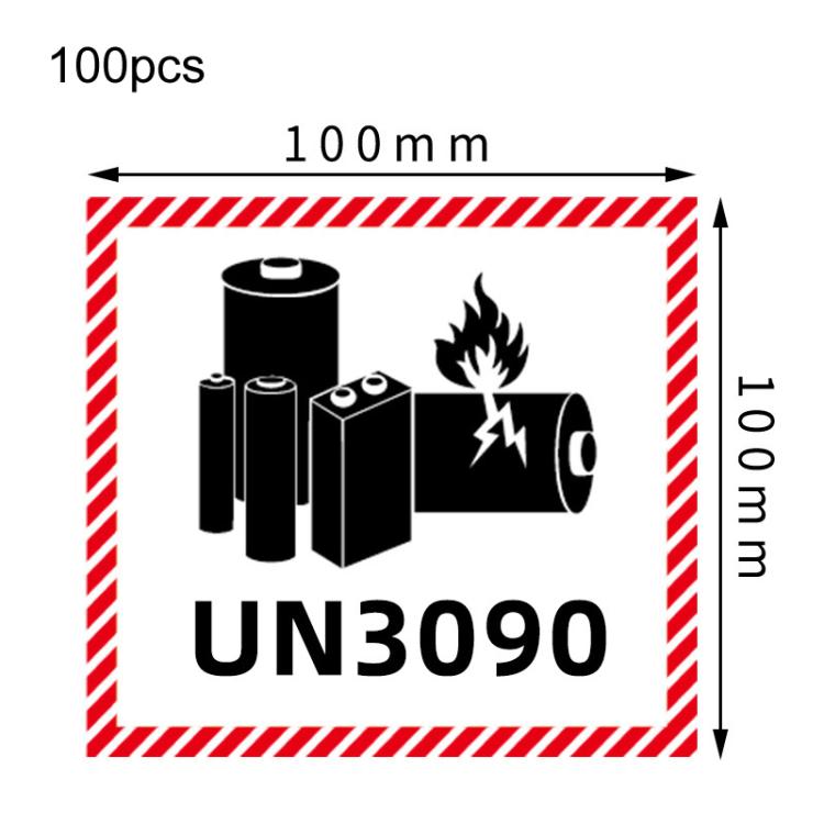100pcs Logistics Air Freight Carton Sealing Sticker Lithium Battery Label Fragile Label, UN3481: 11x12cm, UN3480: 11x12cm, UN3091: 11x12cm, UN3090: 11x12cm, UN3481: 10x10cm, UN3480: 10x10cm, CAO Air Transport Warning: 11x12cm                           ...