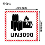 100pcs Logistics Air Freight Carton Sealing Sticker Lithium Battery Label Fragile Label, UN3481: 11x12cm, UN3480: 11x12cm, UN3091: 11x12cm, UN3090: 11x12cm, UN3481: 10x10cm, UN3480: 10x10cm, CAO Air Transport Warning: 11x12cm                           ...