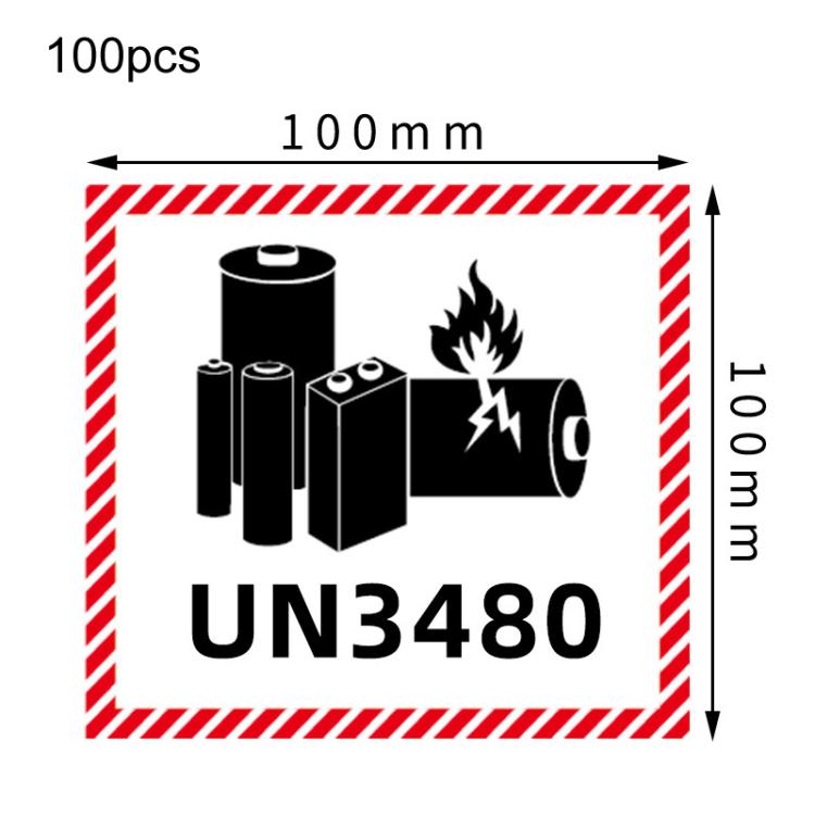 100pcs Logistics Air Freight Carton Sealing Sticker Lithium Battery Label Fragile Label, UN3481: 11x12cm, UN3480: 11x12cm, UN3091: 11x12cm, UN3090: 11x12cm, UN3481: 10x10cm, UN3480: 10x10cm, CAO Air Transport Warning: 11x12cm                           ...