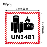 100pcs Logistics Air Freight Carton Sealing Sticker Lithium Battery Label Fragile Label, UN3481: 11x12cm, UN3480: 11x12cm, UN3091: 11x12cm, UN3090: 11x12cm, UN3481: 10x10cm, UN3480: 10x10cm, CAO Air Transport Warning: 11x12cm                           ...