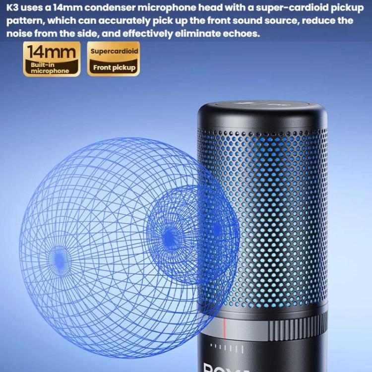 Condenser Microphone Computer Phone Recording Video Live Receiving Noise Reduction USB Mic, K3
